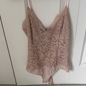 Dusty Rose Lace Bodysuit Cami